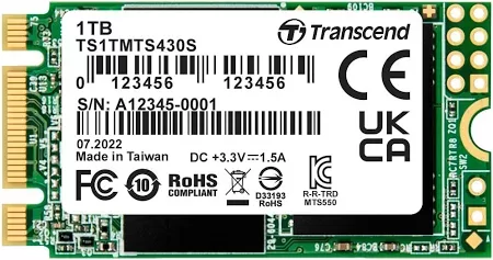 TRANSCEND 1TB M.2 2242 SSD SATA3 B+M Key TLC