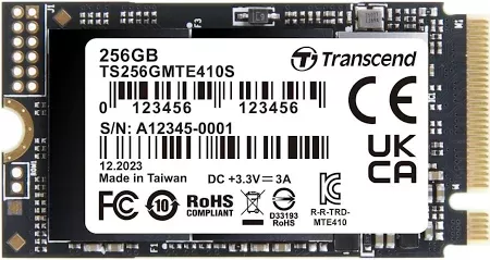 TRANSCEND 256GB M.2 2242PCIe Gen3x4 NVMe 3D TLC DRAM-less