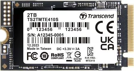TRANSCEND 2TB M.2 2242 PCIe Gen3x4 NVMe 3D TLC DRAM-less