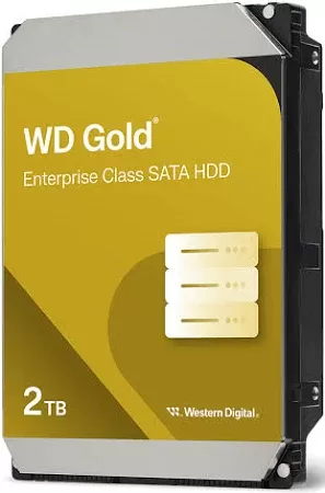 WD Gold 2TB HDD 7200rpm 6Gb/s serial ATA sATA 128MB cache 3.5inch intern RoHS compliant Enterprise Bulk