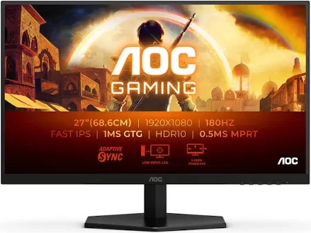 AOC 27G42E 27inch Gaming Monitor 180Hz 1920x1080 1ms HDMI DP Black