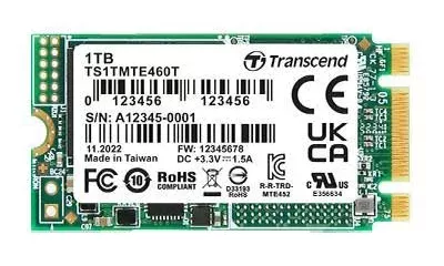 TRANSCEND 1TB M.2 2242 PCIe Gen3x2 NVMe 3D TLC BiCS5 DRAM-less PE 3K wide temp