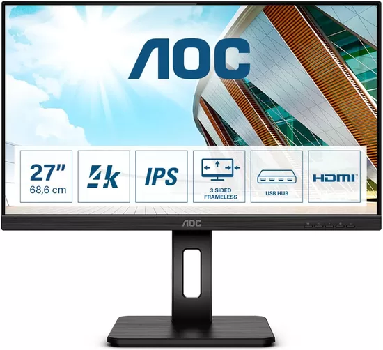 AOC U27P2 27inch UHD 4K Monitor USB VGA DVI HDMI