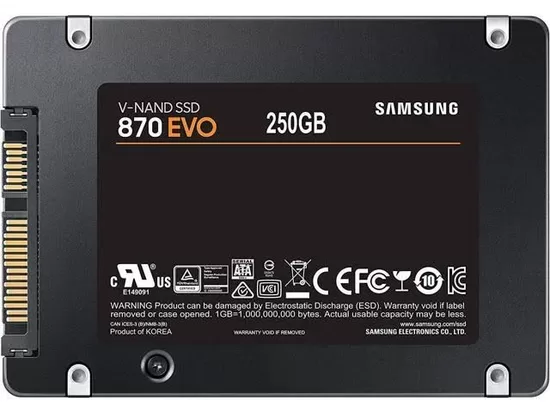 SAMSUNG SSD 870 EVO 250GB SATA III 2.5inch 560MB/s read 530MB/s write