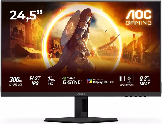 AOC 25G4SRE 24.5inch 1920x1080 Fast IPS 300Hz AOC Gaming 2xHDMI 1xDP