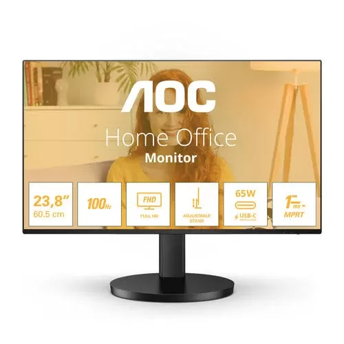 AOC Q27B3CF2 27inch 2560x1440 100Hz IPS Flat 110mm USB-C Dock 65W AdaptiveSync USB HUB Speakers Low Blue Mode USB C HDMI 350cd/m2