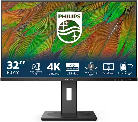PHILIPS 32B1N3800/00 Monitor 31.5inch UHD LED 16:9 VA 60Hz 2xHDMI 2.0 DP 1.4