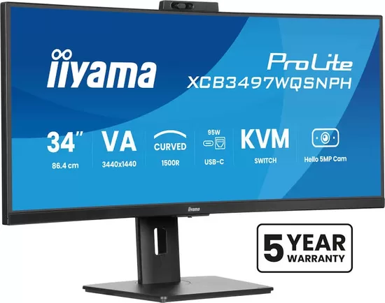 IIYAMA XCB3497WQSNPH-B1 34inch VA 3440x1440 350cd/m2 0.4ms 2xHDMI DP USB