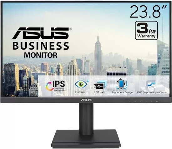 ASUS VA24DQFS 23.8inch IPS WLED FHD 16:9 100Hz 300cd/m2 1ms HDMI DP D-Sub 2xUSB 3.2 G1 Type-A 2x2W Speakers Black