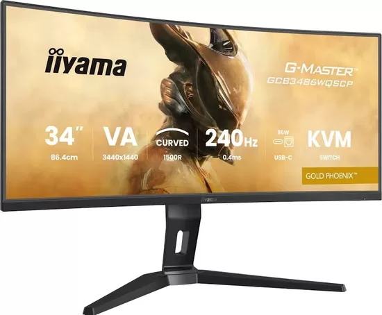 IIYAMA GCB3486WQSCP-B1 34inch VA 3440x1440 500cd/m2 0.4ms 2xHDMI 2xDP USB