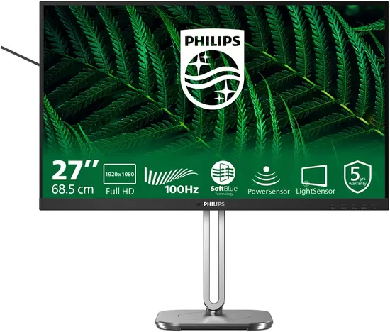 PHILIPS 27B2G5200/00 Monitor 27inch FHD LED 16:9 IPS 75Hz D-SUB HDMI 1.4 DP 1.2