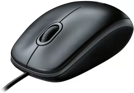 LOGITECH B100 Mouse right and left-handed optical 3 buttons wired USB black